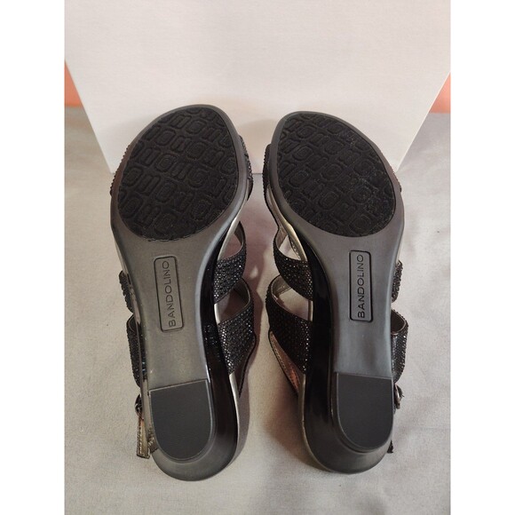 Women's Bandolino Gomeisa Embellished Wedge Sandals Black US 7.5 - Picture 5 of 6